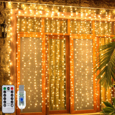 3M Wide x2M Long Curtain Fairy Lights, Christmas...