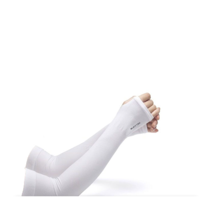 1 Pack – AQUA-X Sport UV Protection Arm Sports Sleeves – White