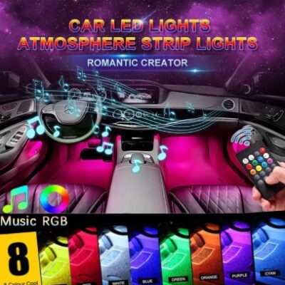 Car LED Strip Light, 4pcs 12V Multicolor Music...