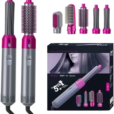 5-In-1 Electric Hair Comb Rotating Hot Air Brush for All Hairstyle
